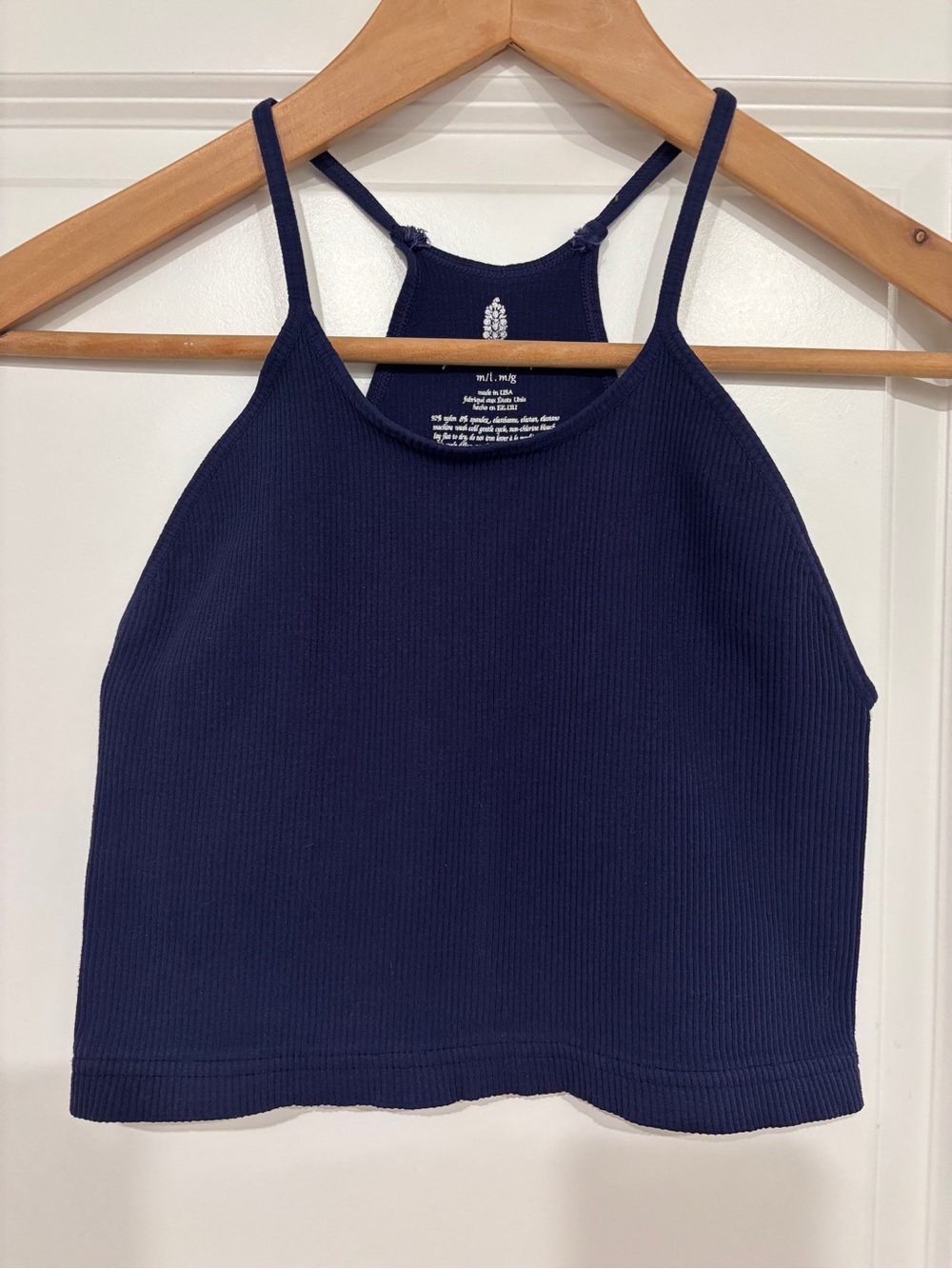 FP Movement by Free People Happiness Runs Navy Crop Tank M/L